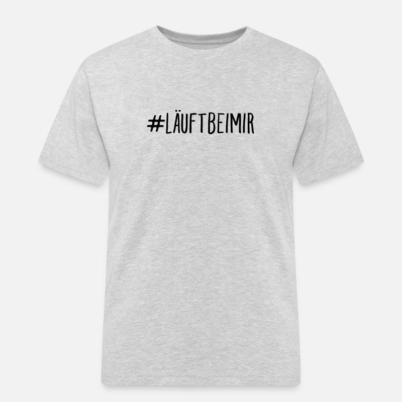 #läuftbeimir - Männer Workwear T-Shirt - Grau meliert