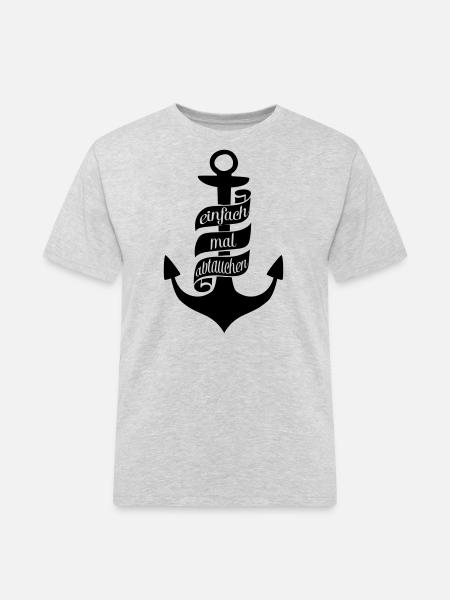 Anker einfach mal abtauchen - Männer Workwear T-Shirt - Grau meliert