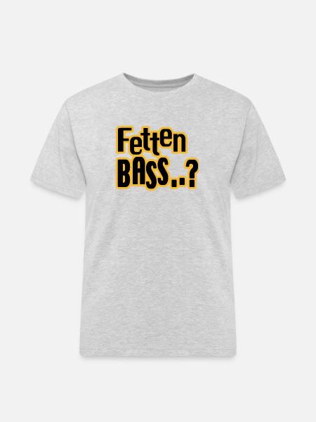 Fetten Bass..? - Männer Workwear T-Shirt - Grau meliert