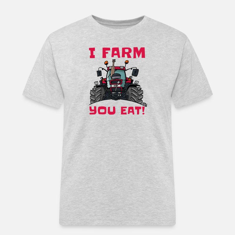 Ich Bauernhofs Fall essen - Männer Workwear T-Shirt - Grau meliert