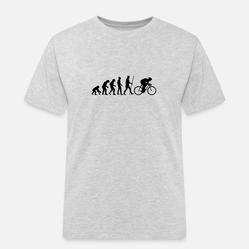 Evolution Rennrad als Geschenk - Männer Workwear T-Shirt - Grau meliert