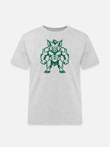 Wild Boar Comic - Men's Workwear T-Shirt - heather grey