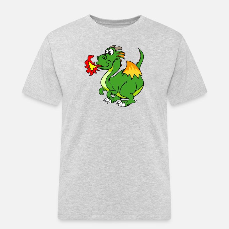 Drachen - Männer Workwear T-Shirt - Grau meliert