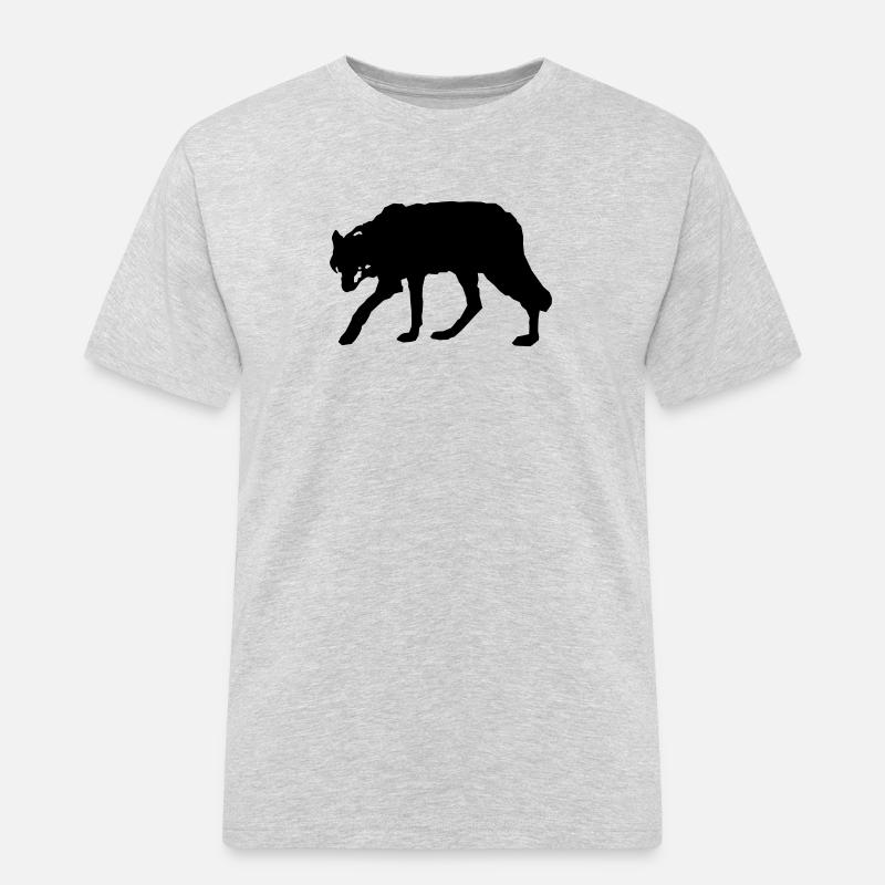 wolf_2 - Männer Workwear T-Shirt - Grau meliert