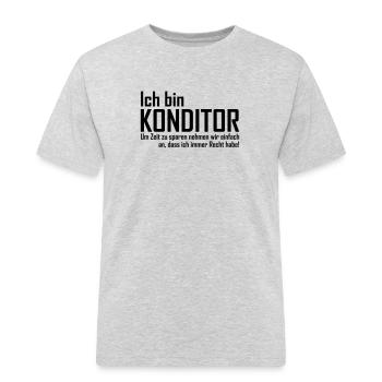 ich bin konditor - Männer Workwear T-Shirt - Grau meliert - Vorne - AI Model Male 185 dark (185cm)