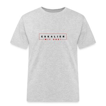 Eskalier mit uns - Männer Workwear T-Shirt - Grau meliert - Vorne - AI Model Male 185 dark (185cm)