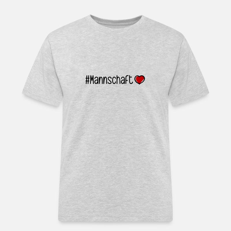 Mannschaft Herz - Männer Workwear T-Shirt - Grau meliert
