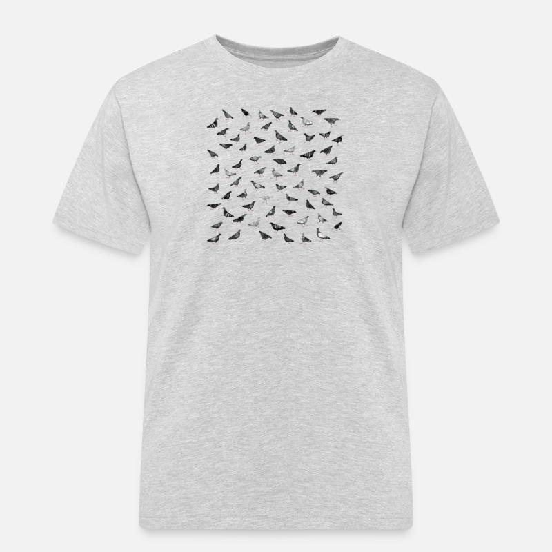 Pigeons Doing Pigeon Things - Männer Workwear T-Shirt - Grau meliert