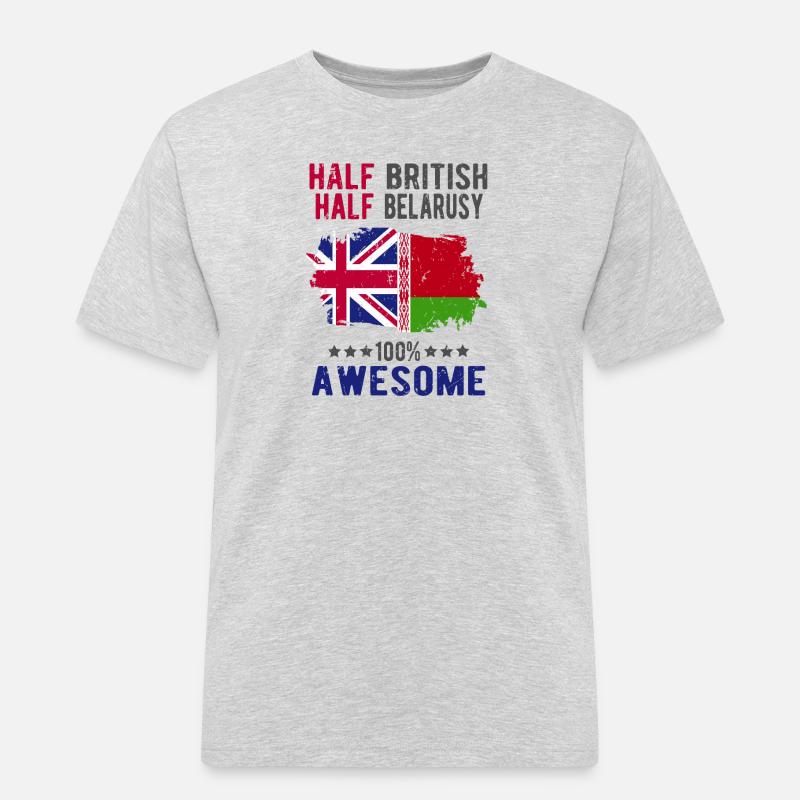 Half British Half Belarusian - Men's Workwear T-Shirt - heather grey