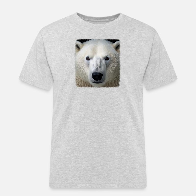 Eisbären realistic Eisbär - Männer Workwear T-Shirt - Grau meliert