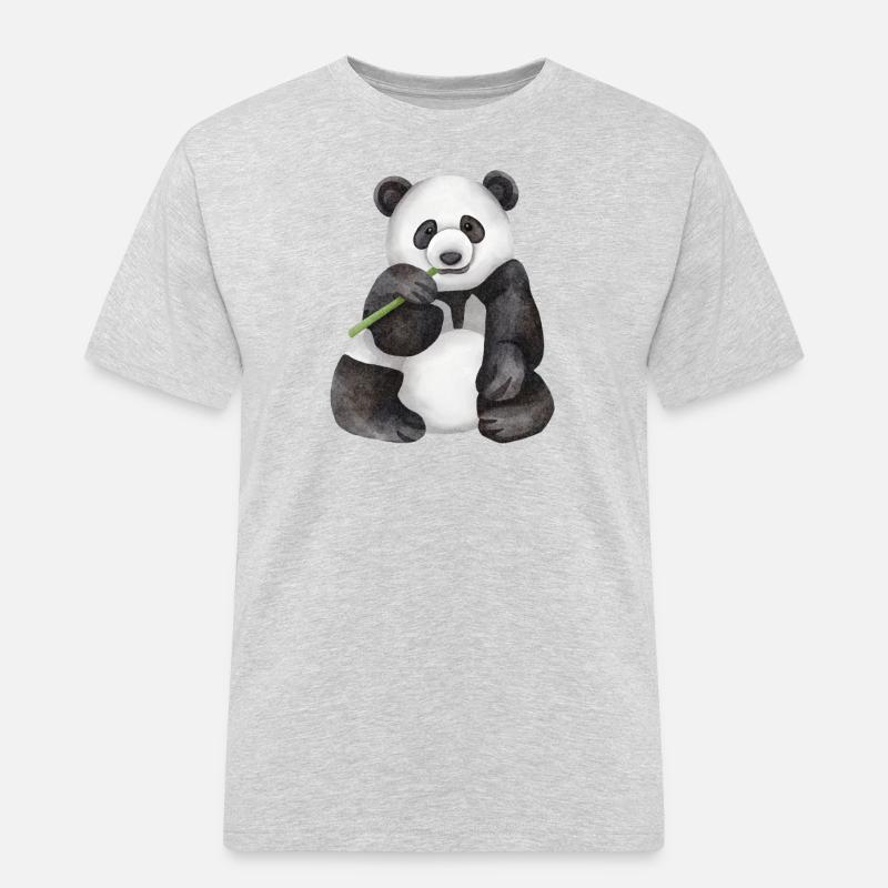 Panda - Maglietta da lavoro per uomo - grigio melange
