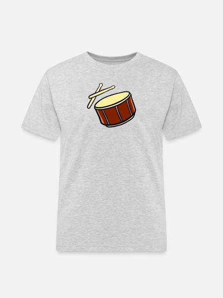 Trommel mit Schläger - Männer Workwear T-Shirt - Grau meliert