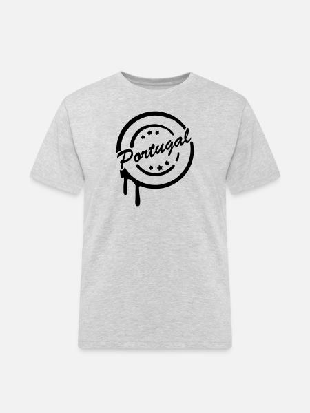 portugal___f1 - Mannen Workwear T-shirt - grijs gemêleerd