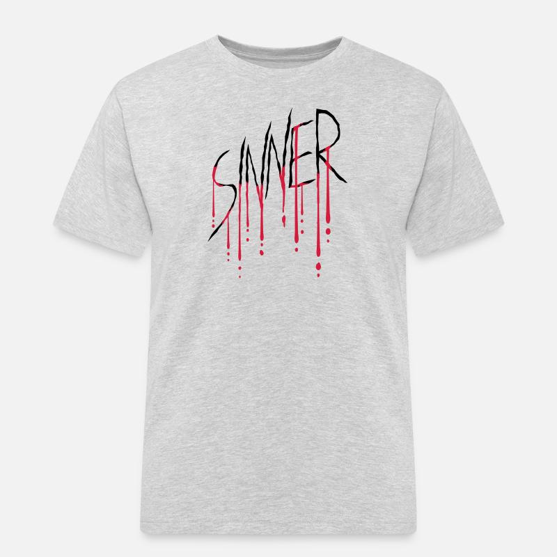 Sinner Wunde Kratzer - Männer Workwear T-Shirt - Grau meliert