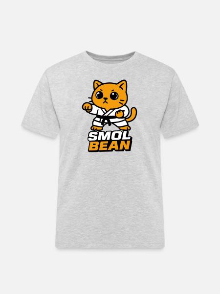 Katzenkämpfer im Dojo - Männer Workwear T-Shirt - Grau meliert