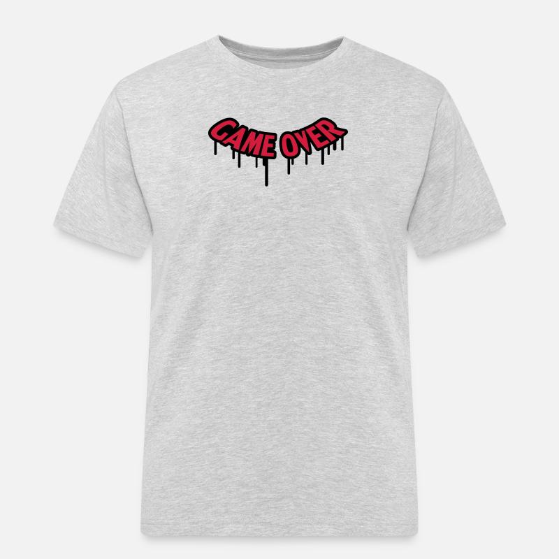 Game Over Graffiti - Männer Workwear T-Shirt - Grau meliert