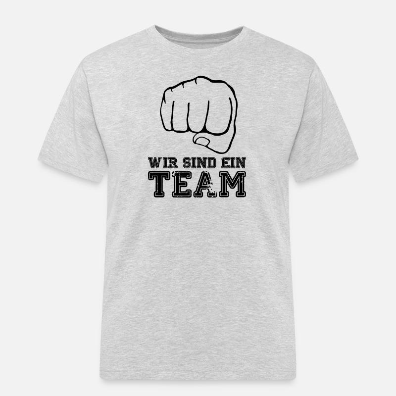 wir_sind_ein_team_faust - Männer Workwear T-Shirt - Grau meliert