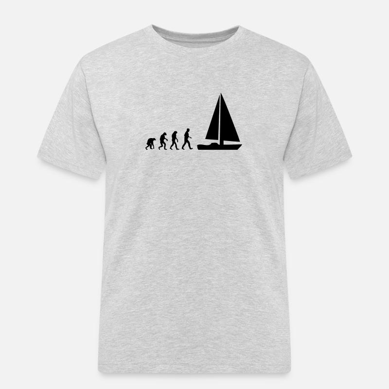 segelboot evolution - Männer Workwear T-Shirt - Grau meliert