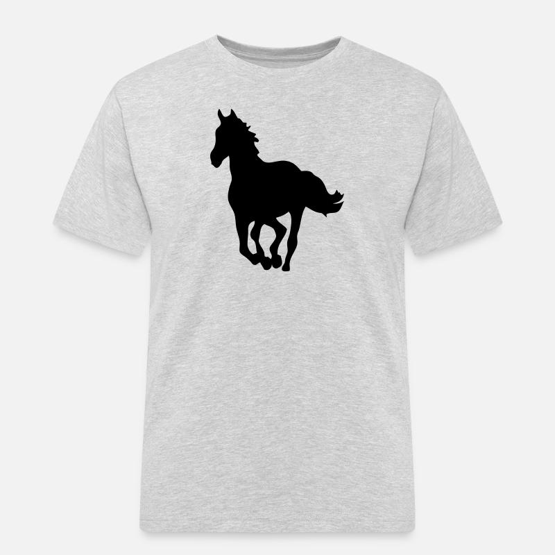 Pferd Pferd Silhouette Schatten shadow8 - Männer Workwear T-Shirt - Grau meliert