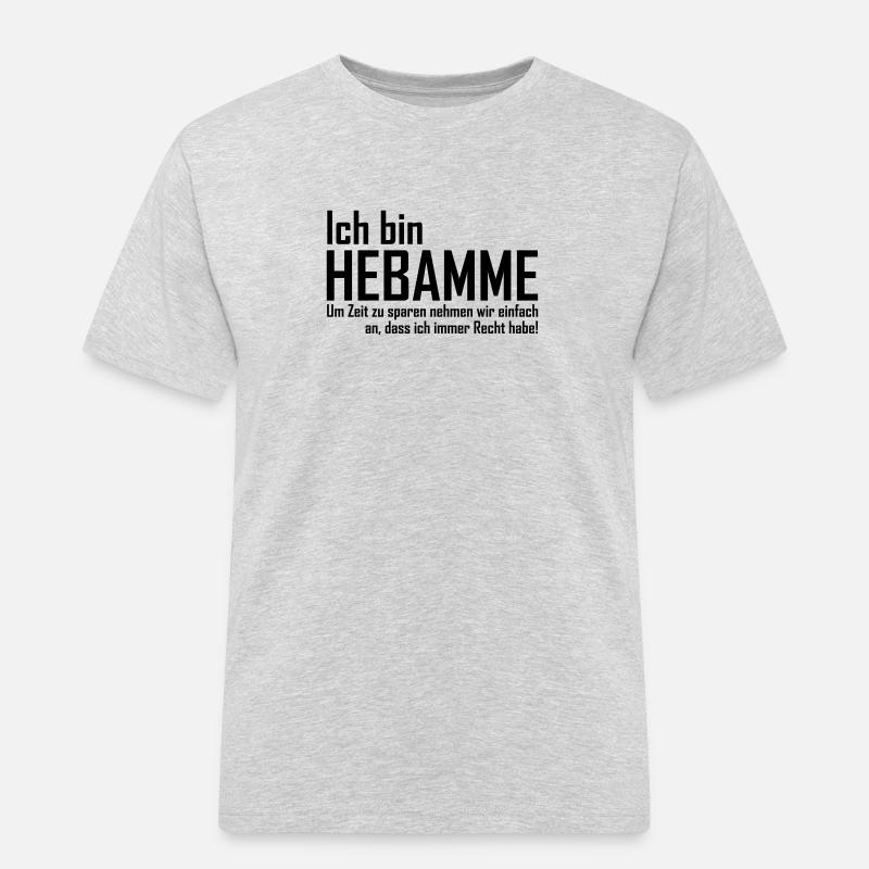 ich bin hebamme - Männer Workwear T-Shirt - Grau meliert
