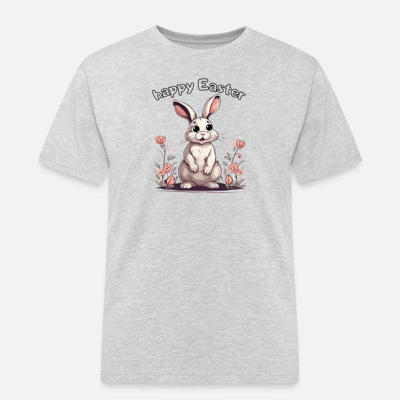 happy Easter rabbit - Männer Workwear T-Shirt - Grau meliert