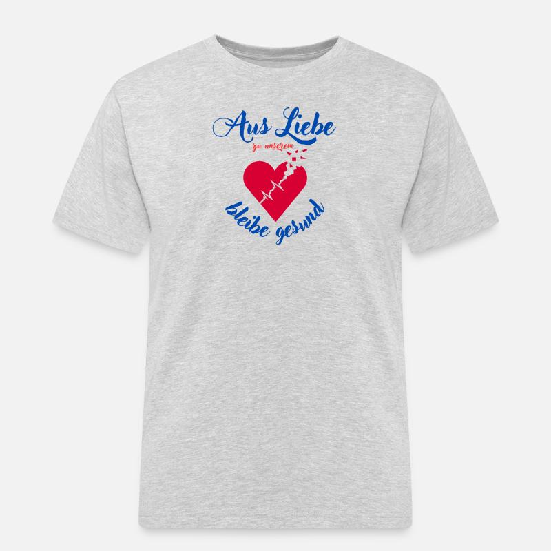 Ich bin ein Herzi - Männer Workwear T-Shirt - Grau meliert