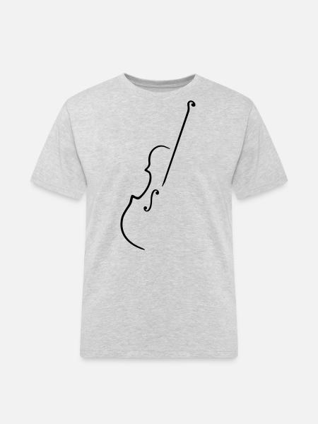 halbe Geige half - Männer Workwear T-Shirt - Grau meliert