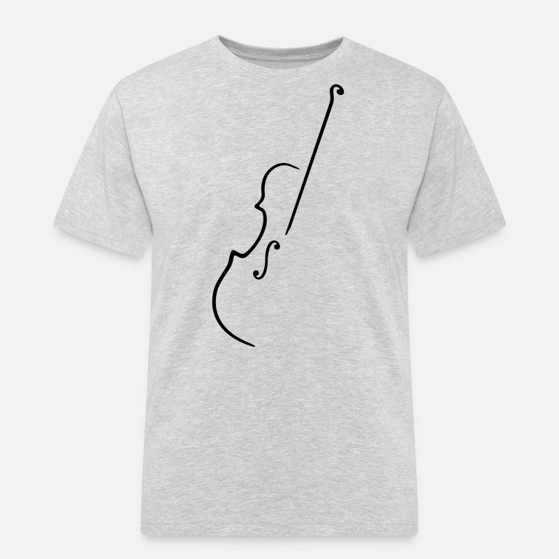 halbe Geige half - Männer Workwear T-Shirt - Grau meliert