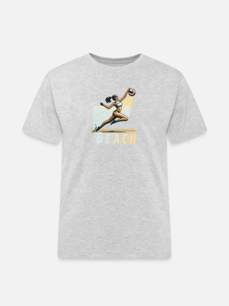 Beach Volleyball - Männer Workwear T-Shirt - Grau meliert