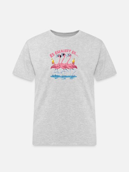 Es eskaliert eh… - Männer Workwear T-Shirt - Grau meliert