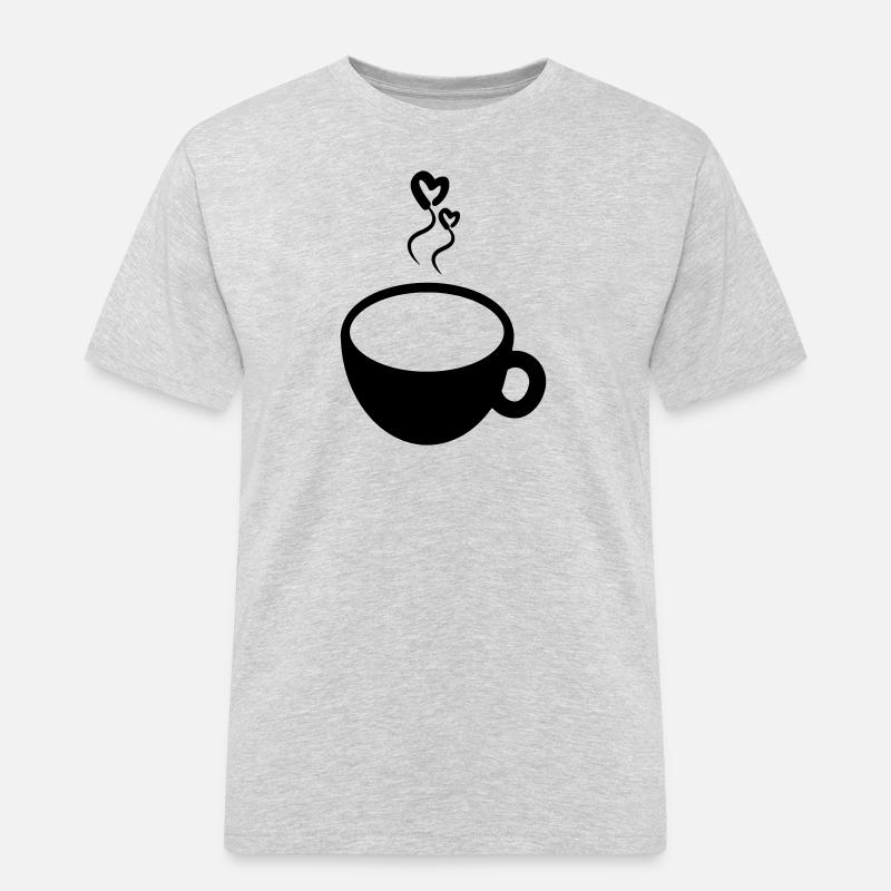 Kaffeetasse - Männer Workwear T-Shirt - Grau meliert
