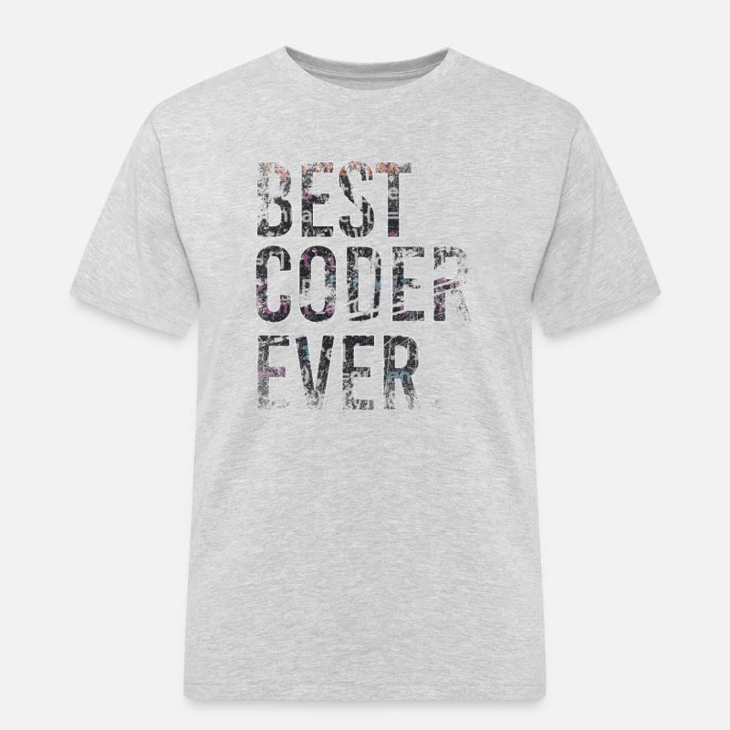 Best Coder Ever Coding - Männer Workwear T-Shirt - Grau meliert