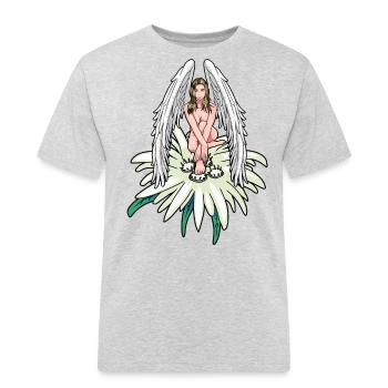 Ange céleste Edelweiss Autriche Ange gardien - T-shirt Workwear homme - gris chiné - Devant - AI Model Male 185 dark (185cm)