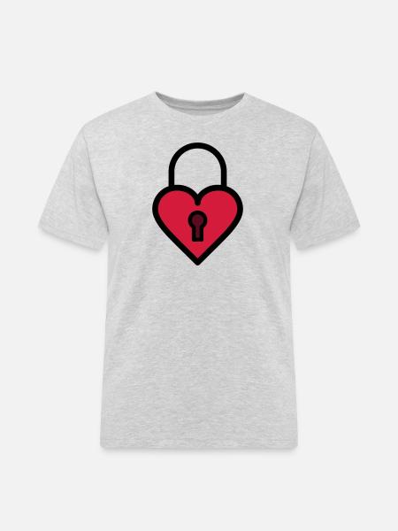 Padlock, love lock - Men's Workwear T-Shirt - heather grey