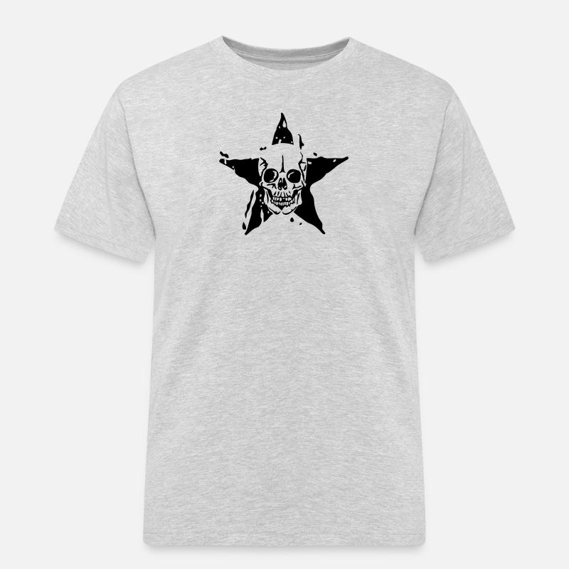 Todesstern Todes Kopf etoile2 - Männer Workwear T-Shirt - Grau meliert
