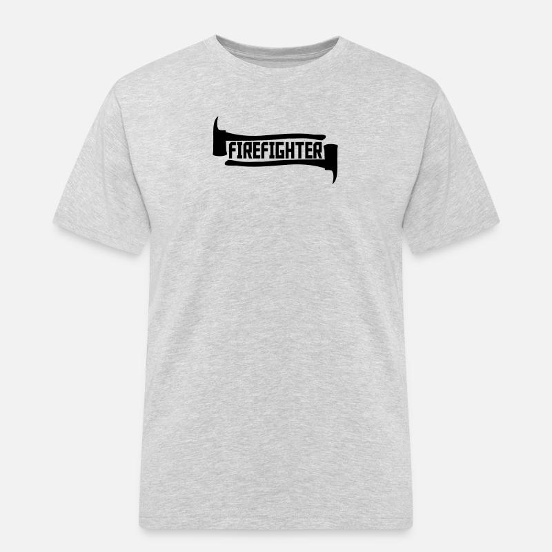 Firefighter Axt Logo - Männer Workwear T-Shirt - Grau meliert