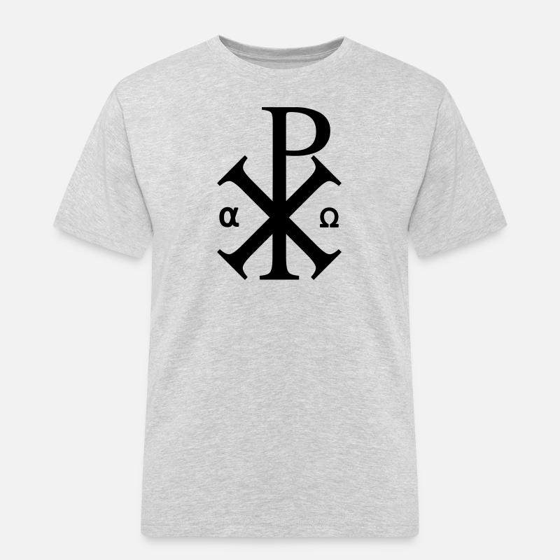 Alpha Omega - Männer Workwear T-Shirt - Grau meliert