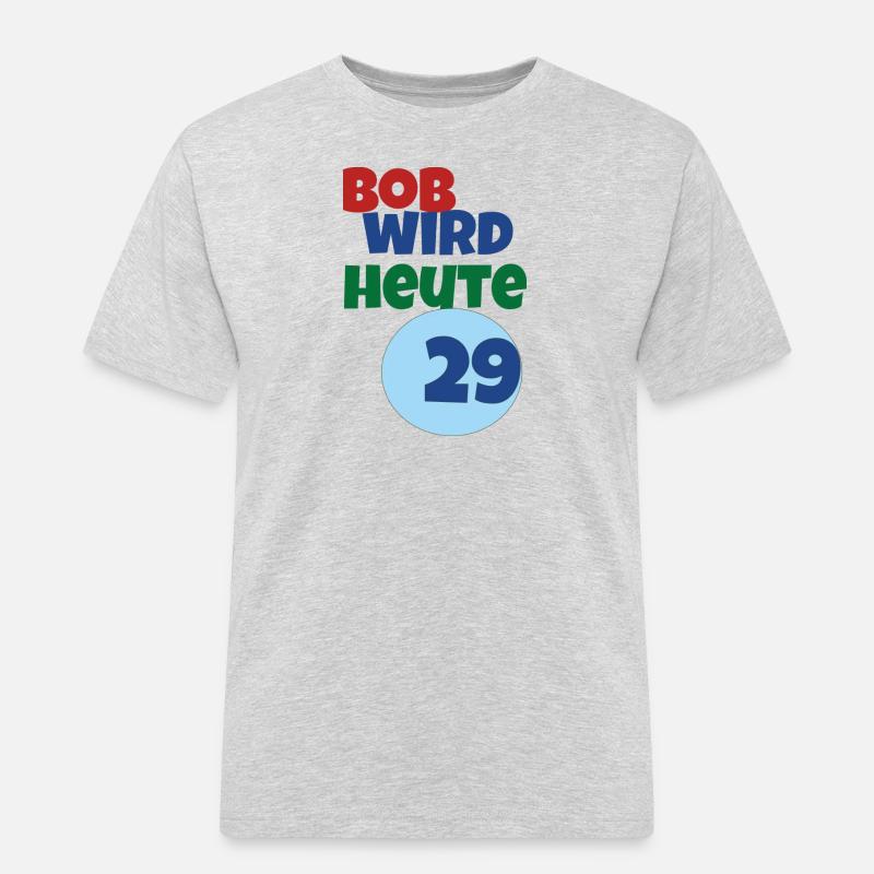 bob wird heute 29 - Männer Workwear T-Shirt - Grau meliert