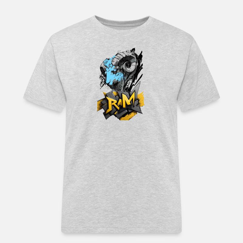 Widder, Widder-Zeichen - Männer Workwear T-Shirt - Grau meliert