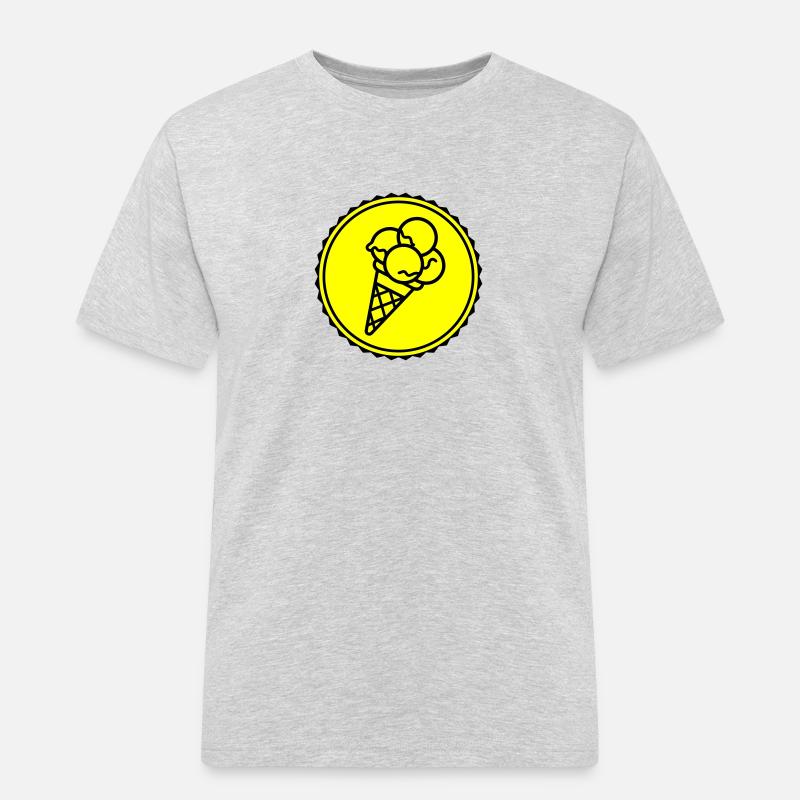 Eicreme Eis Icon - Männer Workwear T-Shirt - Grau meliert