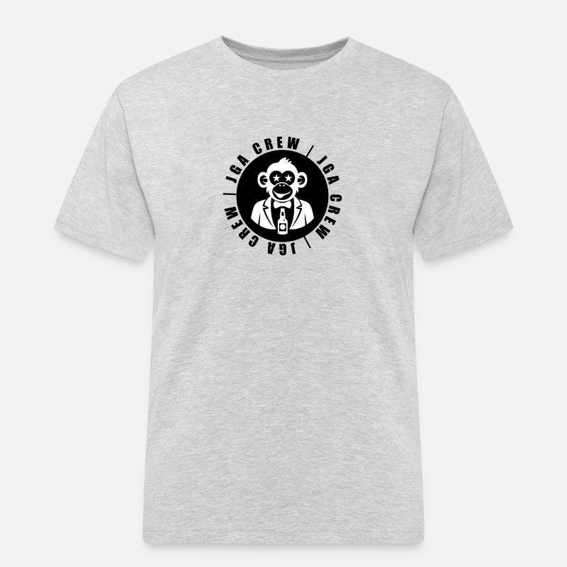 JGA Crew Affe - Männer Workwear T-Shirt - Grau meliert