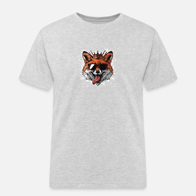 Fuchs Comic - Männer Workwear T-Shirt - Grau meliert