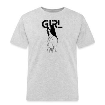 Girl - Men's Workwear T-Shirt - heather grey - Front - AI Model Male 185 dark (185cm)