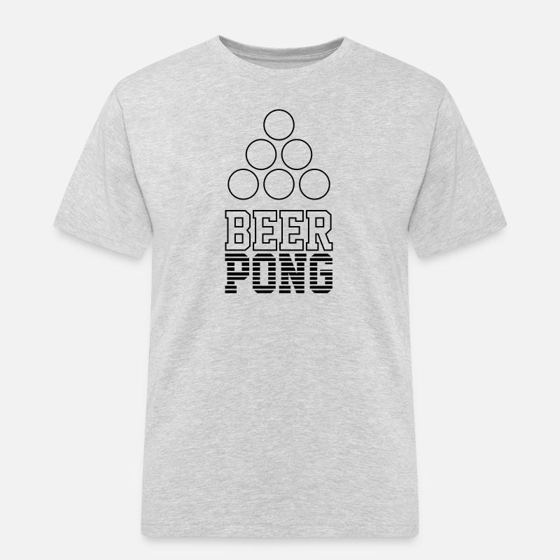 Bier Pong Logo 7 - Männer Workwear T-Shirt - Grau meliert