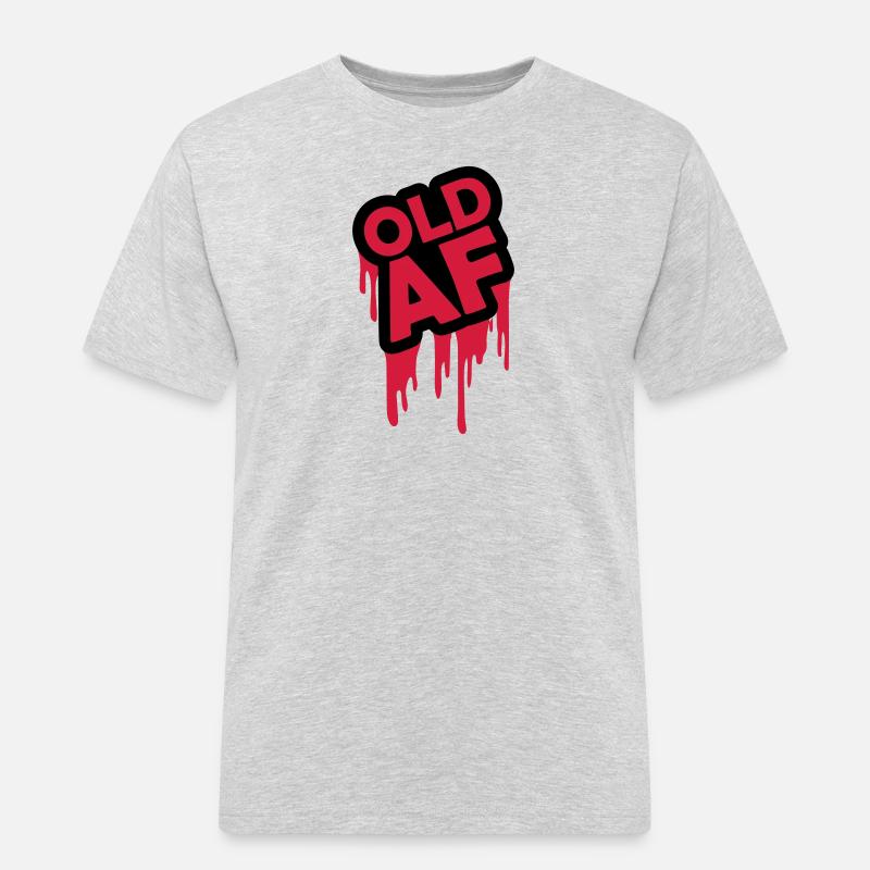 old AF Text Logo - Männer Workwear T-Shirt - Grau meliert