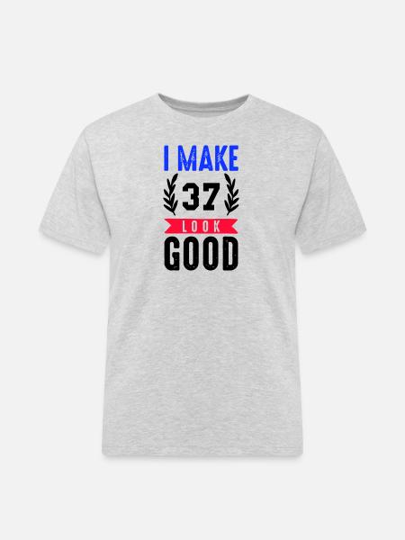 look good 37 - Men's Workwear T-Shirt - heather grey