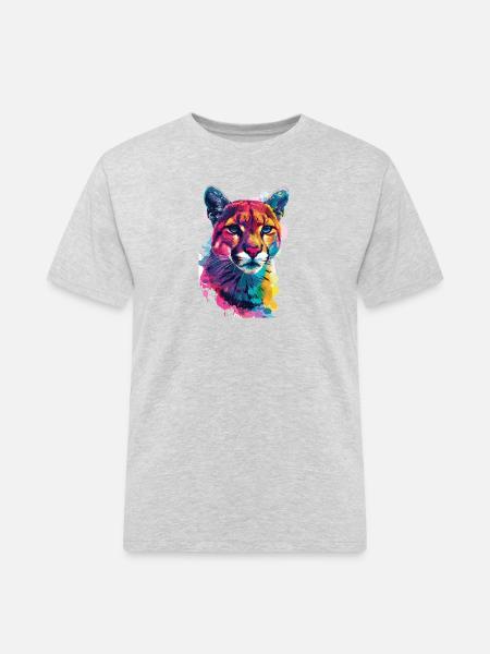 Bunter Kunst Wildtiere - Männer Workwear T-Shirt - Grau meliert