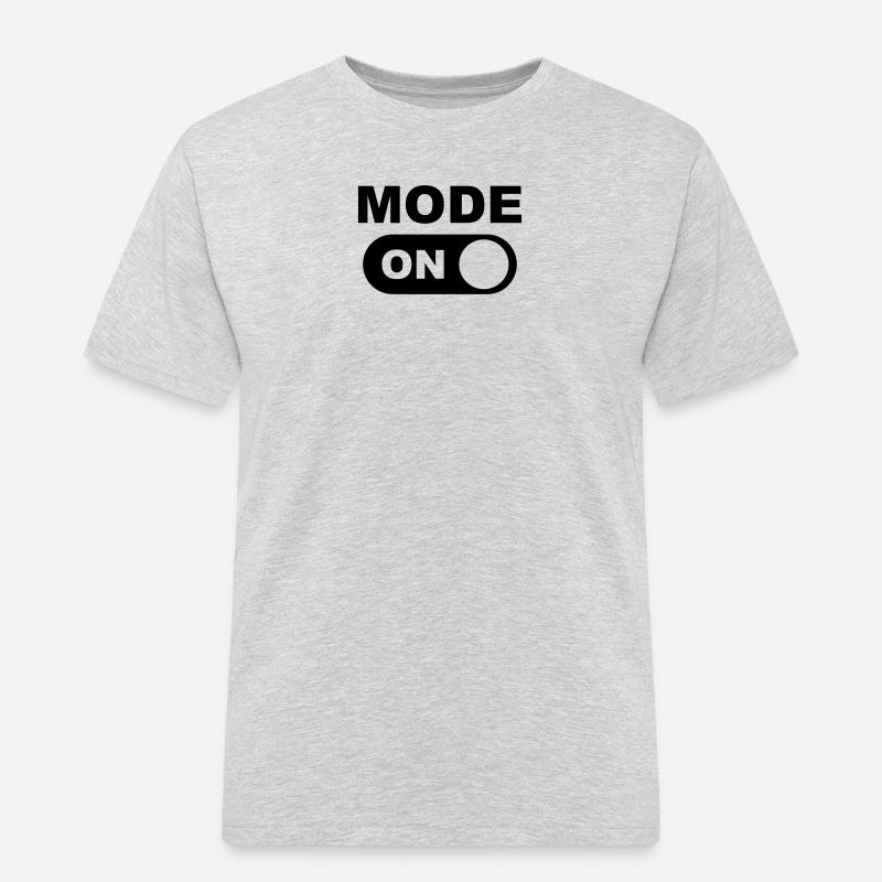 Mode On (Muster) - Männer Workwear T-Shirt - Grau meliert