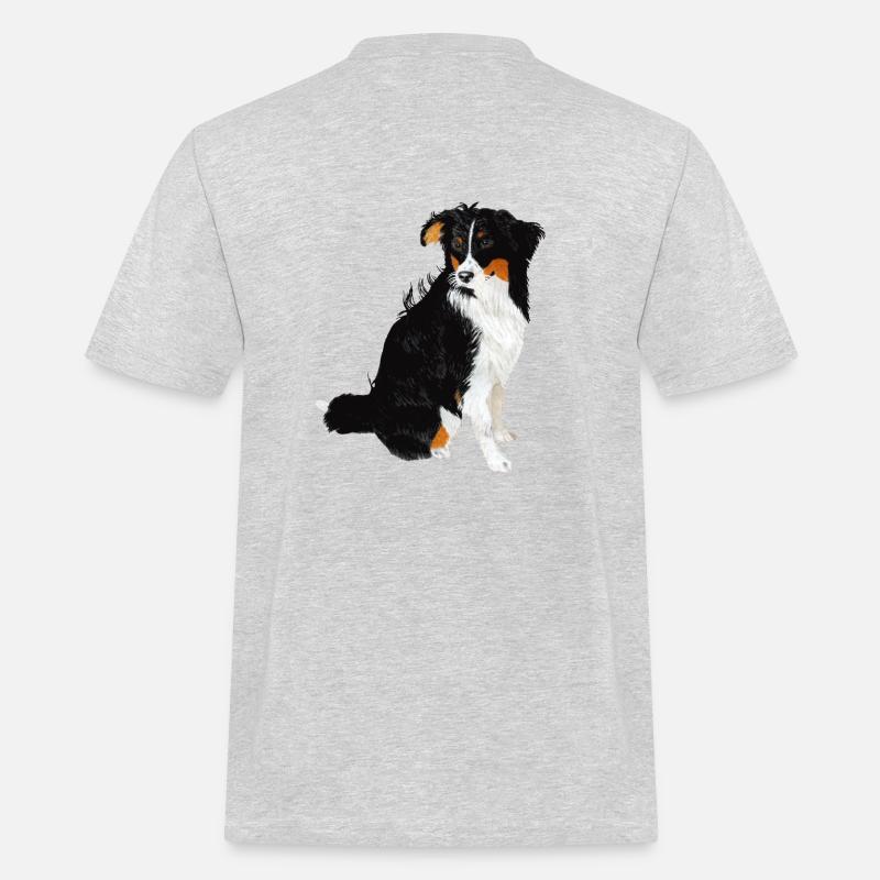 Aussie Nanouk, sitzend - Aquarell - Männer Workwear T-Shirt - Grau meliert