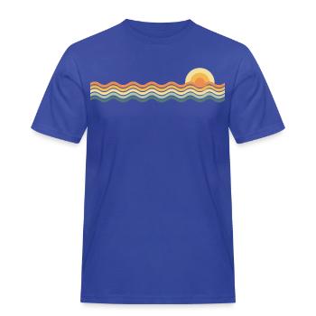 Sonne und Wellen - Männer Workwear T-Shirt - Royalblau - Vorne - AI Model Male 178 light (178cm)